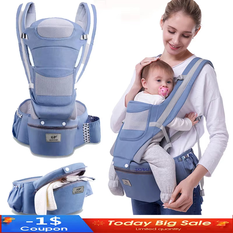 Newborn 0-48 Month Ergonomic Baby Carrier Infant Baby Hipseat Carrier 3 in 1 Front Facing Ergonomic Kangaroo Baby Wrap Sling